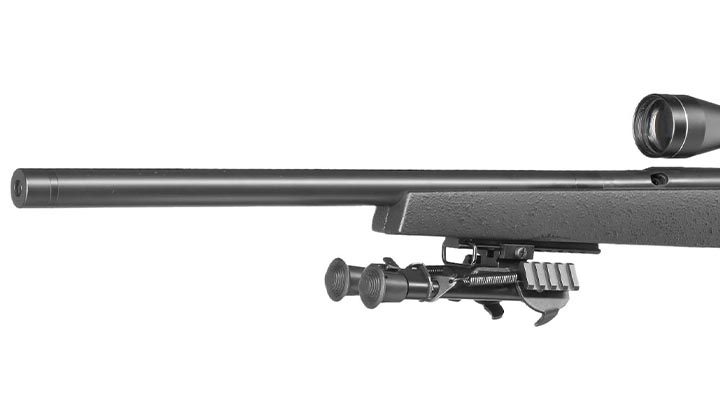 UHC Super X-9 Bolt Action Snipergewehr inkl. Zweibein / Zielfernrohr Springer 6mm BB schwarz Bild 7