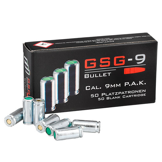 GSG-9 Bullet 9mm P.A.K. Platzpatronen, 50 Stck