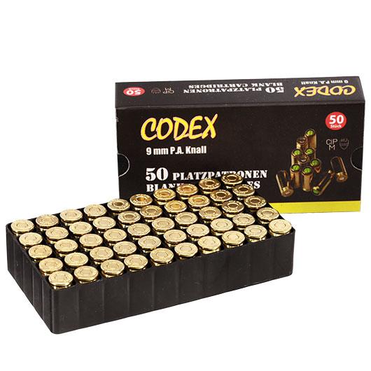 Codex Gold Knallpatronen 9mm P.A.K. 50 Stck Bild 2