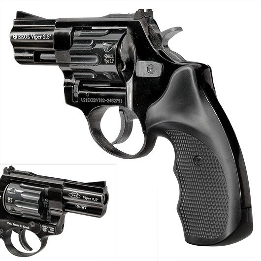 EKOL Viper Compact 2,5 Zoll Schreckschuss-Revolver 9mm R.K. brniert Bild 8