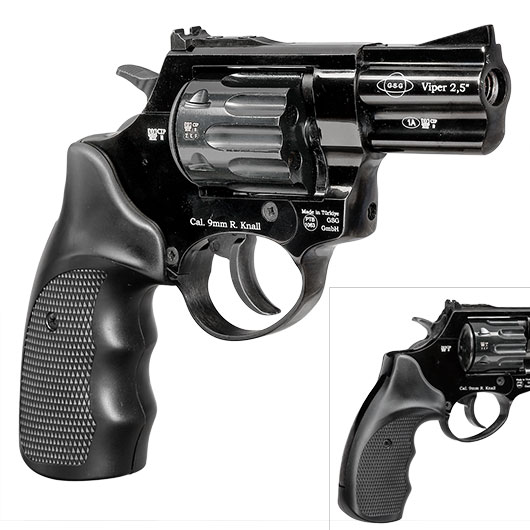 EKOL Viper Compact 2,5 Zoll Schreckschuss-Revolver 9mm R.K. brniert Bild 9