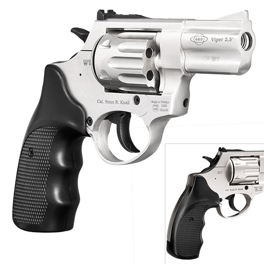 Ekol Viper Compact 2,5 Zoll Schreckschuss-Revolver 9mm R.K.nickel Bild 9