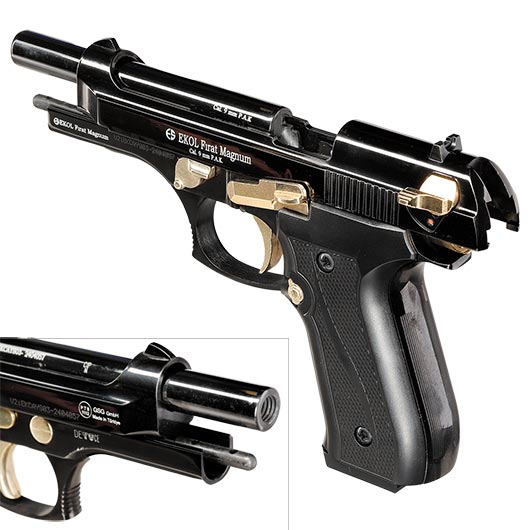 Ekol Firat Magnum Schreckschuss Pistole 9mm P.A.K. schwarz/gold Bild 8