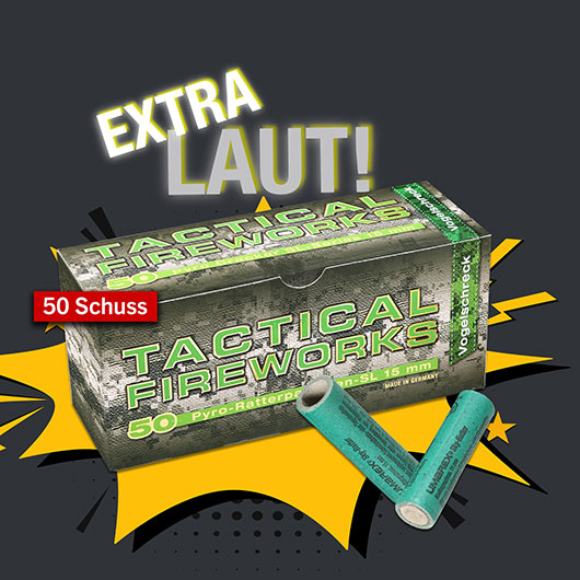 Tactical Fireworks 50 Ratterpatronen für Schreckschusswaffen