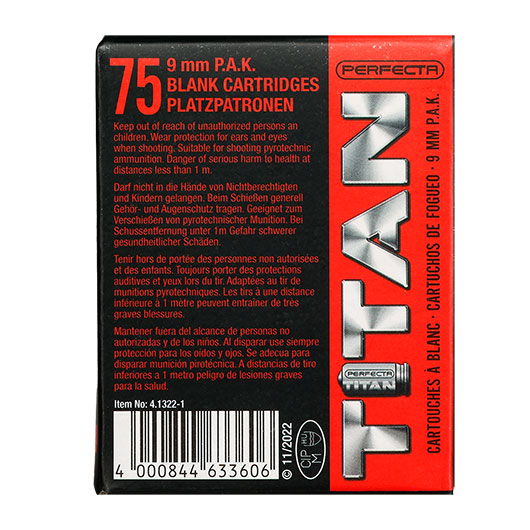 Perfecta Titan Knallpatronen 9mm P.A.K. 75 Stck Bild 5