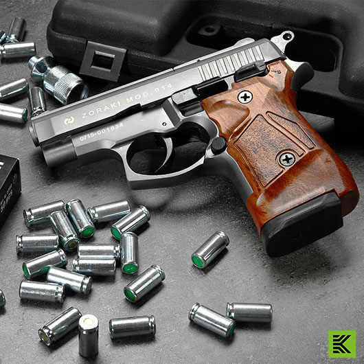 Zoraki 914 Schreckschuss Pistole 9mm P.A.K. titan Holzoptik Bild 1