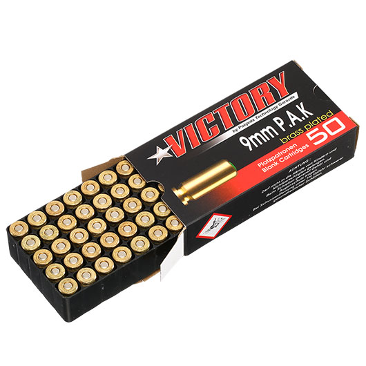 Victory Pobjeda Knallpatronen Messinghlsen Kal. 9mm P.A.K. 50 Stck Bild 3