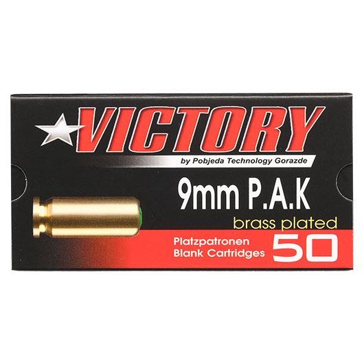 Victory Pobjeda Knallpatronen Messinghlsen Kal. 9mm P.A.K. 50 Stck Bild 4