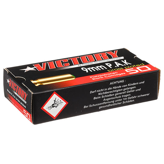 Victory Pobjeda Knallpatronen Messinghlsen Kal. 9mm P.A.K. 50 Stck Bild 5