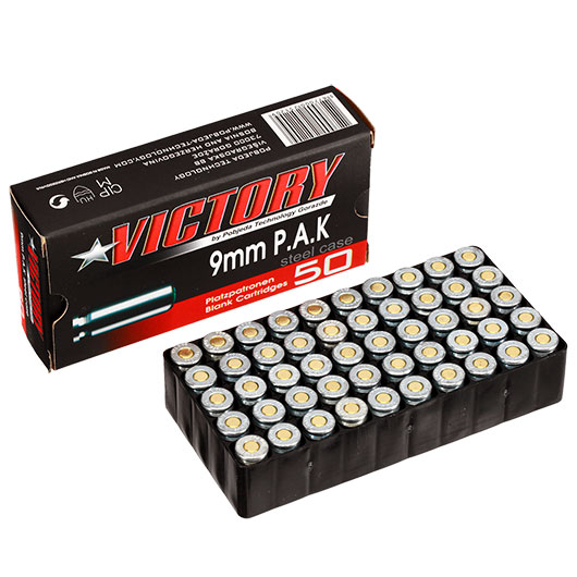 Victory Knallpatronen Kal. 9mm P.A.K. mit Stahlhlse 50 Stck Bild 7