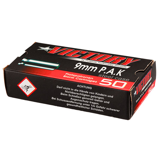 Victory Knallpatronen Kal. 9mm P.A.K. mit Stahlhlse 50 Stck Bild 8