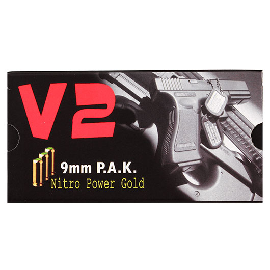 Pobjeda Knallpatronen vermessingt V2 Gold 9mm P.A.K. 50 Stck Bild 4