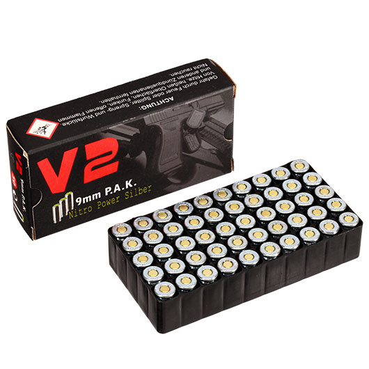 Pobjeda Knallpatronen V2 Nitro Power Silber 9mm P.A.K. 50 Stck Bild 7
