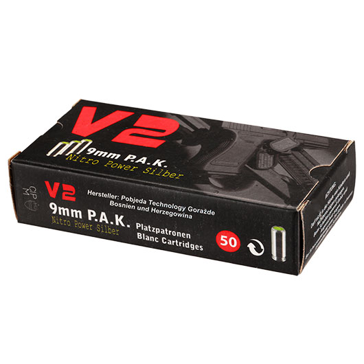 Pobjeda Knallpatronen V2 Nitro Power Silber 9mm P.A.K. 50 Stck Bild 8