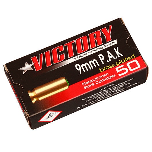 Victory Knallpatronen Kal. 9mm P.A.K. mit vermessingter Stahlhlse 50 Stck Bild 5