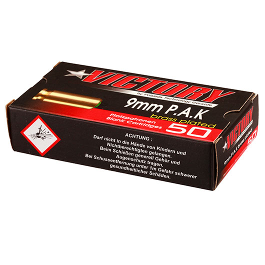Victory Knallpatronen Kal. 9mm P.A.K. mit vermessingter Stahlhlse 50 Stck Bild 8