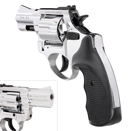 Zoraki R1 2,5 Zoll Schreckschuss-Revolver Kal. 9mm R.K. chrom Bild 8