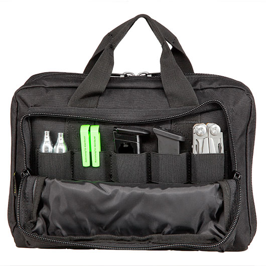 Coptex Doppel-Pistolentasche fr zwei Waffen mit Auentasche schwarz Bild 2