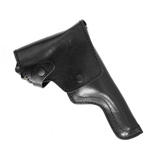 schwarzer Lederholster fr ME P08 Schreckschusspistolen 9 mm P.A.K.