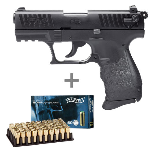 Walther P22Q Schreckschuss Pistole 9mm P.A.K. brniert inkl. Walther Platzpatronen