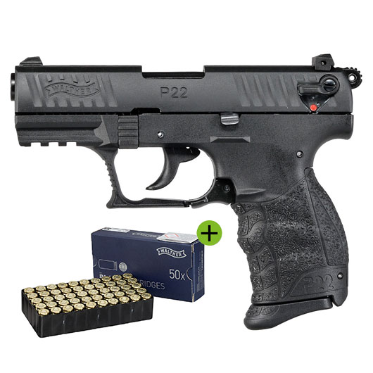 Walther P22Q Schreckschuss Pistole 9mm P.A.K. brniert inkl. Walther Platzpatronen