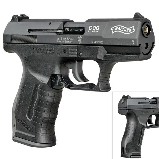 Walther P99 Schreckschuss Pistole 9mm P.A.K. schwarz inkl. Walther Platzpatronen Bild 9