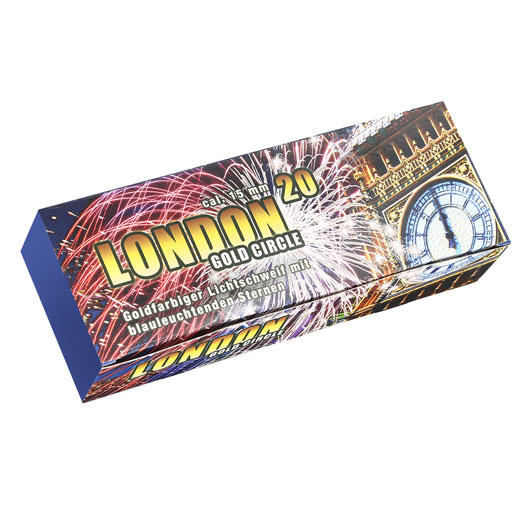 London Gold Circle Signalmunition 20 Stck goldener Schweif blaue Sterne Bild 1
