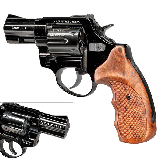 Zoraki R1 2,5 Zoll Schreckschuss-Revolver Kal. 9mm R.K. shiny black Bild 8