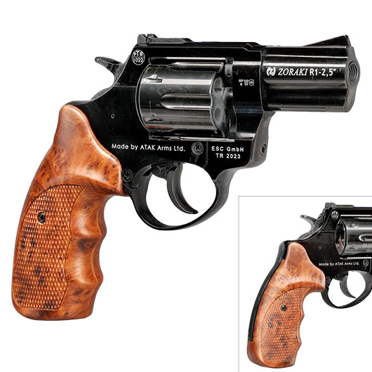 Zoraki R1 2,5 Zoll Schreckschuss-Revolver Kal. 9mm R.K. shiny black Bild 9