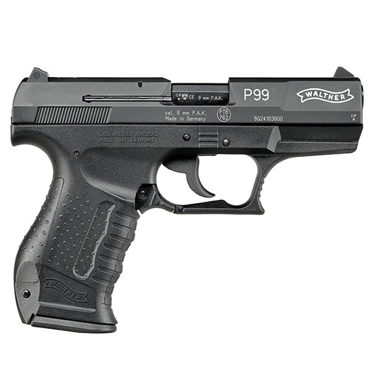 Walther P99 Schreckschuss Pistole Kal. 9mm P.A.K. brniert + 50 Schuss Pobjeda Steel Blitz Bild 3