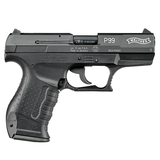 Walther P99 Schreckschuss Pistole Kal. 9mm P.A.K. brniert + 50 Schuss Skullfire Platzpatronen Bild 3