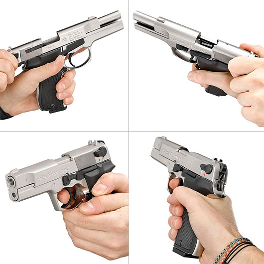 Walther P88 Schreckschuss Pistole bicolor Kal. 9mm P.A.K. + 50 Schuss Pobjeda Steel Blitz Bild 11