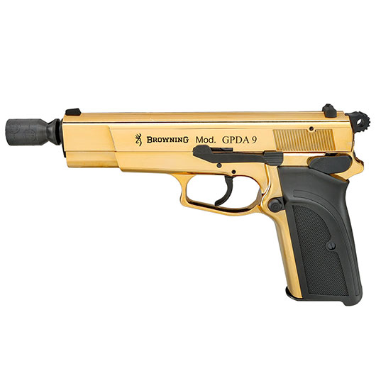 Browning GPDA9 Schreckschuss Pistole 9mm P.A.K. gold finish + 50 Schuss Pobjeda Steel Blitz Bild 10