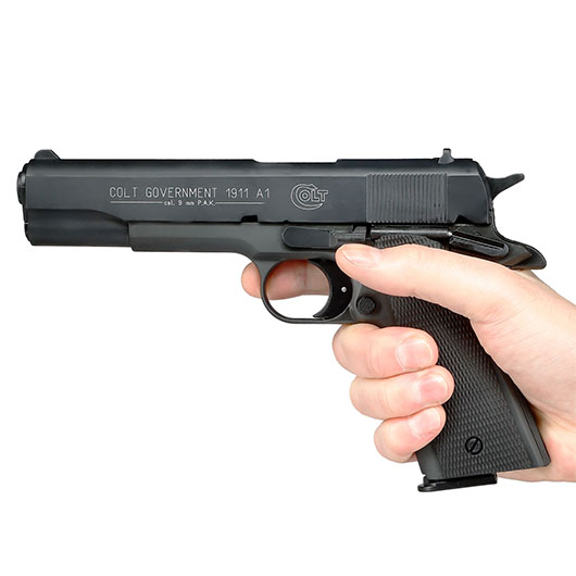 Colt Government 1911 A1 Schreckschusspistole Kal. 9mm P.A.K. brniert + 50 Schuss Pobjeda Steel Blitz Bild 5