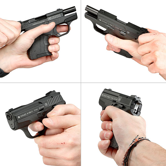 Zoraki Schreckschusspistole 906 Kal. 9mm P.A.K. brniert inkl. 50 Schuss Pobjeda Steel Blitz Bild 11