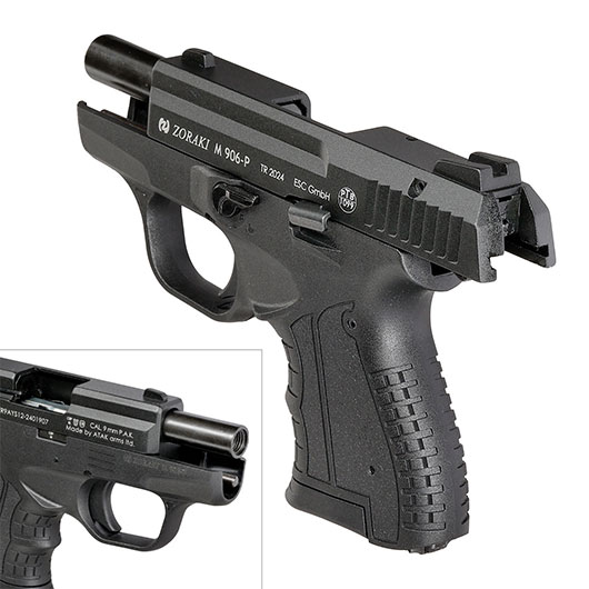 Zoraki Schreckschusspistole 906 Kal. 9mm P.A.K. brniert inkl. 50 Schuss Pobjeda Steel Blitz Bild 8