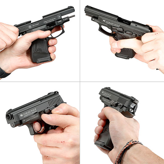 Zoraki 914 brniert Schreckschuss Pistole Kal. 9 mm P.A.K. + 50 Schuss Pobjeda Steel Blitz Bild 11