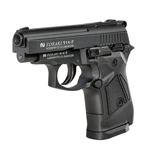 Zoraki 914 brniert Schreckschuss Pistole Kal. 9 mm P.A.K. + 50 Schuss Pobjeda Steel Blitz Bild 2