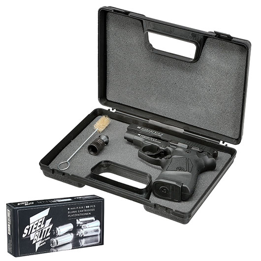 Zoraki 914 brniert Schreckschuss Pistole Kal. 9 mm P.A.K. + 50 Schuss Pobjeda Steel Blitz Bild 4