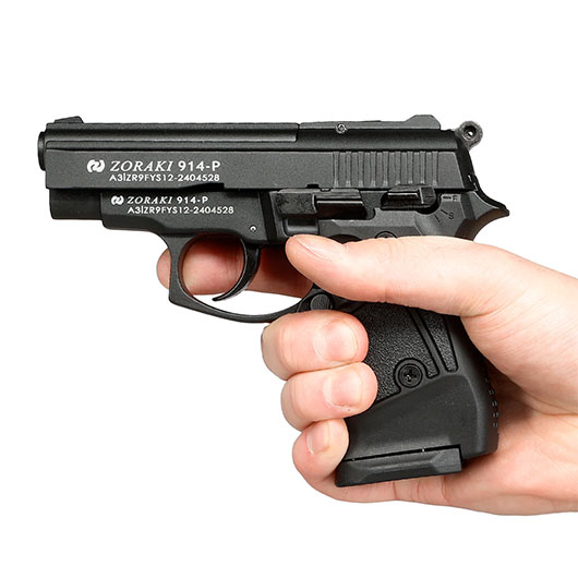 Zoraki 914 brniert Schreckschuss Pistole Kal. 9 mm P.A.K. + 50 Schuss Pobjeda Steel Blitz Bild 5