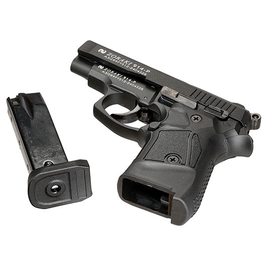 Zoraki 914 brniert Schreckschuss Pistole Kal. 9 mm P.A.K. + 50 Schuss Pobjeda Steel Blitz Bild 6