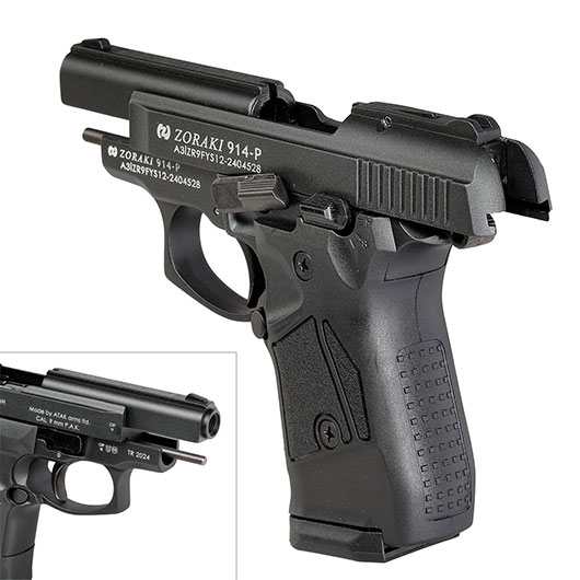 Zoraki 914 brniert Schreckschuss Pistole Kal. 9 mm P.A.K. + 50 Schuss Pobjeda Steel Blitz Bild 8