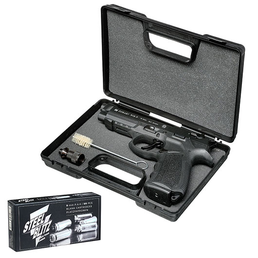 Zoraki 918 Schreckschuss-Pistole Kal. 9mm P.A. brniert inkl. 50 Schuss Pobjeda Steel Blitz Bild 4