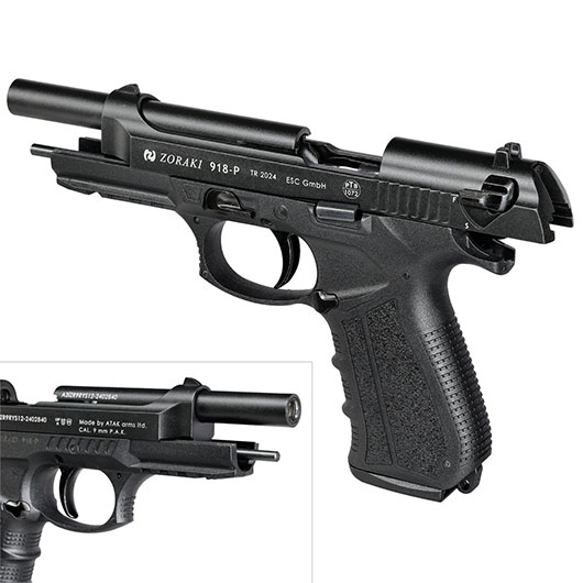 Zoraki 918 Schreckschuss-Pistole Kal. 9mm P.A. brniert inkl. 50 Schuss Pobjeda Steel Blitz Bild 8