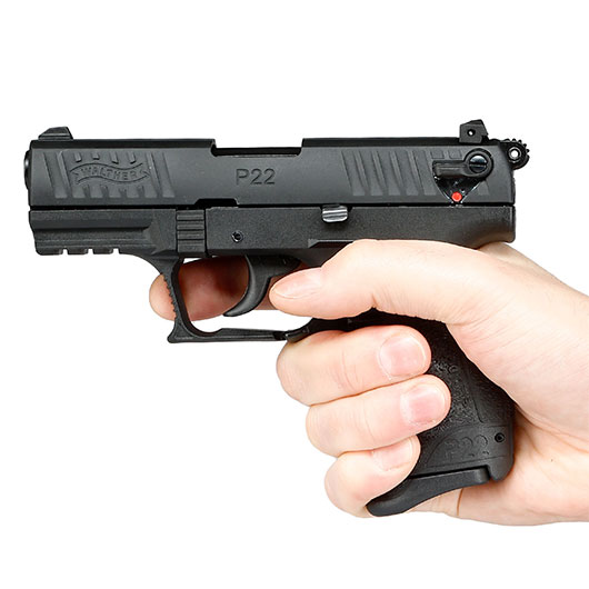 Walther P22Q Schreckschuss Pistole Kal. 9mm P.A.K. brniert + 50 Schuss Black Blitz Bild 5