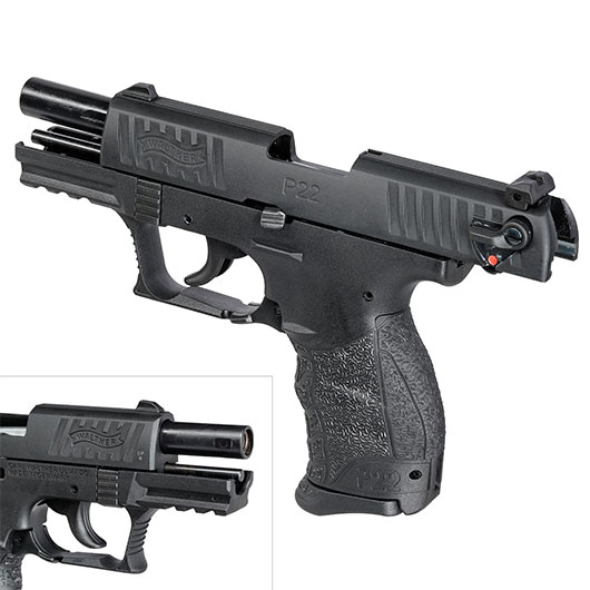 Walther P22Q Schreckschuss Pistole Kal. 9mm P.A.K. brniert + 50 Schuss Black Blitz Bild 8