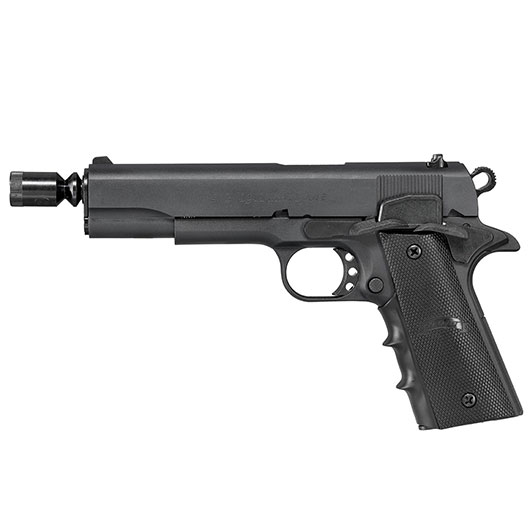 ME 1911 Schreckschuss Pistole Kal. 9mm P.A.K. brniert + 50 Schuss Black Blitz Platzpatronen Bild 10