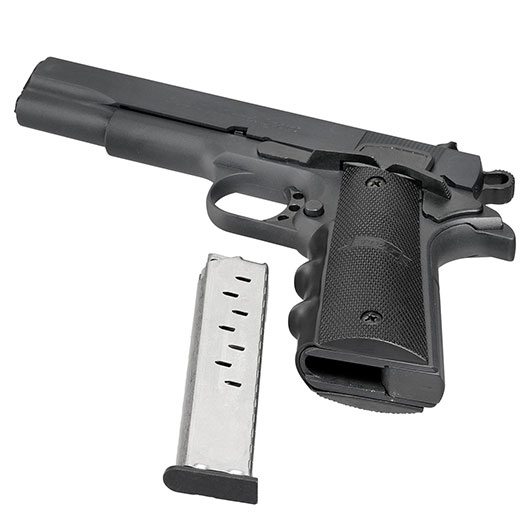 ME 1911 Schreckschuss Pistole Kal. 9mm P.A.K. brniert + 50 Schuss Black Blitz Platzpatronen Bild 6