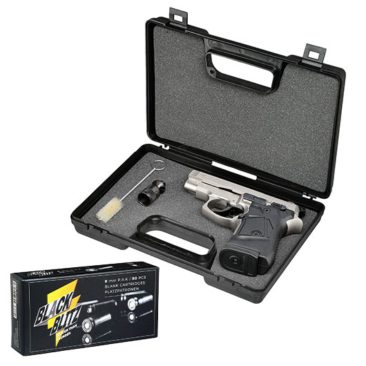Zoraki 914 Schreckschuss Pistole Kal. 9mm P.A.K. satina + 50 Schuss Pobjeda Black Blitz Bild 4