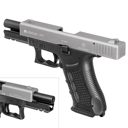 Zoraki 917 Schreckschusspistole Kal. 9mm P.A.K. titan + 50 Schuss Black Blitz Platzpatronen Bild 8